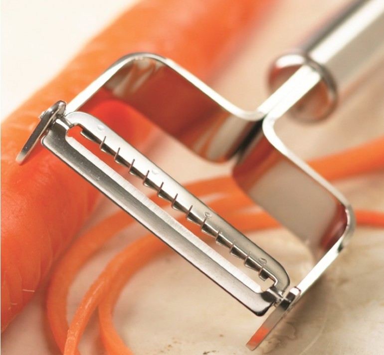 Kuhn Rikon Julienne Peeler with Blade Protector, Stainless Steel Handle